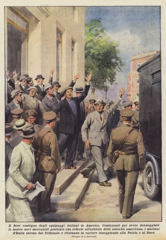 The Proud Demeanor of Italian Crews in America by Achille Beltrame