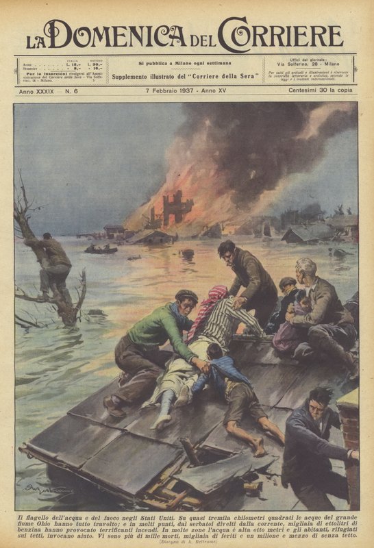 The Scourge of Water and Fire in the United States by Achille Beltrame