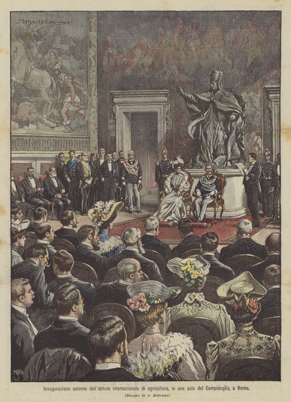 Solemn Inauguration of the International Institute of Agriculture in a Hall of the Capitol in Rome by Achille Beltrame