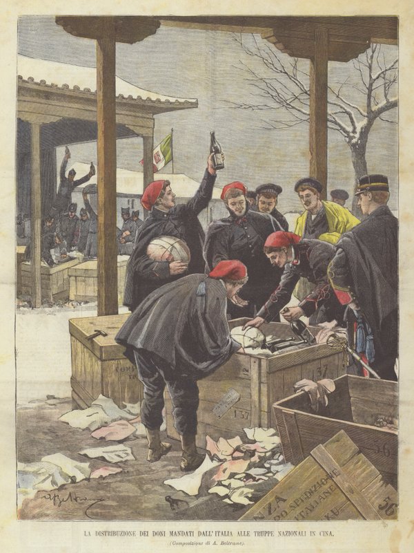 The Distribution of Gifts Sent from Italy to the National Troops in China by Achille Beltrame