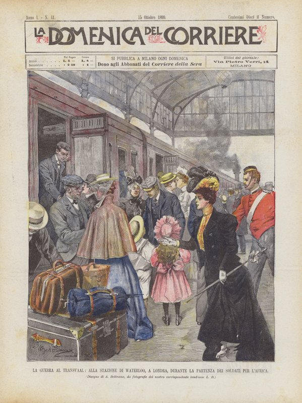 The War in the Transvaal, at Waterloo Station, in London, During the Departure of Soldiers for Africa by Achille Beltrame