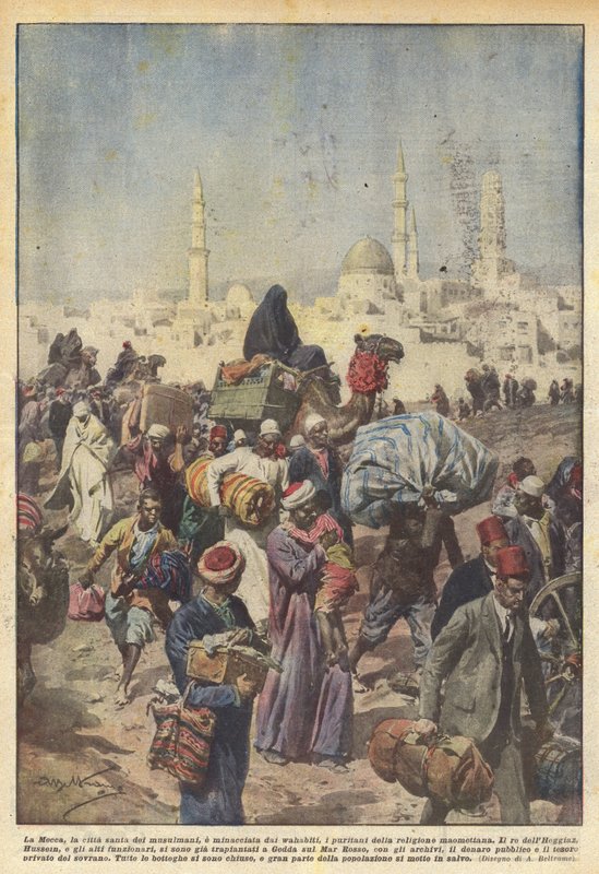 Mecca, the holy city of Muslims, threatened by the Wahhabis, the puritans of the Mohammedan religion by Achille Beltrame