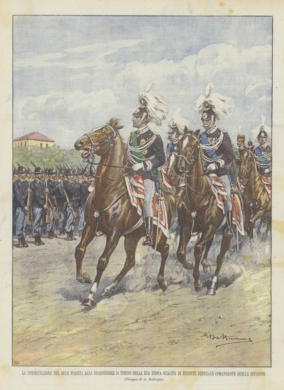 The Presentation of the Duke of Aosta to the Garrison of Turin in His New Role as Lieutenant ? by Achille Beltrame