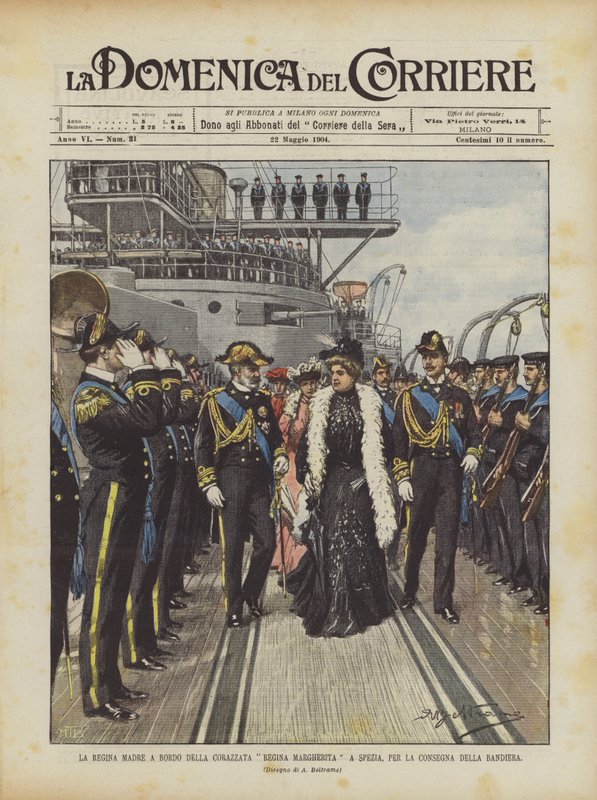 The Queen Mother on Board the Battleship Regina Margherita in Spezia, for the Delivery of the Flag by Achille Beltrame
