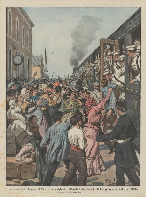 The war between Spain and Morocco, the families of the recalled try to prevent their departure by Achille Beltrame