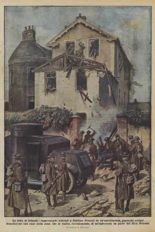 The Struggle in Ireland, Official Reprisals in Dublin by Achille Beltrame