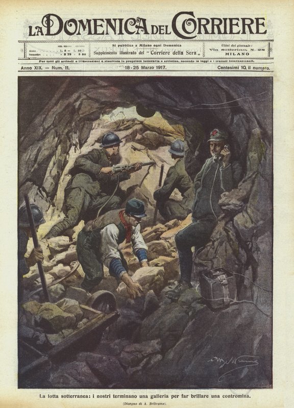 The Underground Struggle, Our Men Complete a Tunnel to Detonate a Countermine by Achille Beltrame