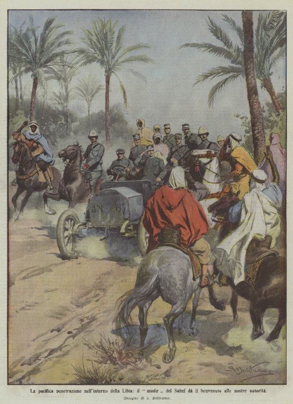 The peaceful penetration into the interior of Libya, the mudir of Sahel welcomes our authorities by Achille Beltrame