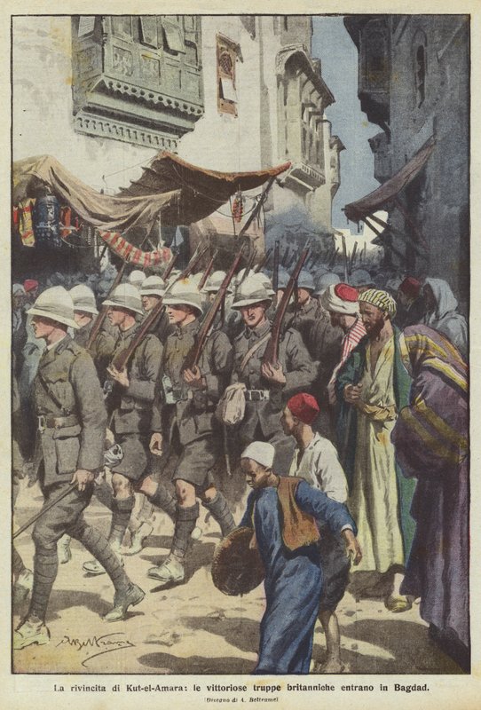 The Revenge of Kut-el-Amara, the Victorious British Troops Enter Baghdad by Achille Beltrame