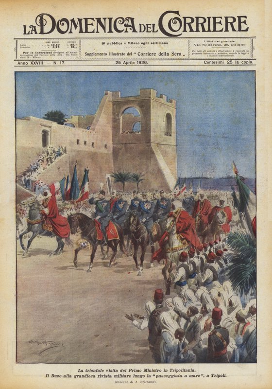 The Triumphal Visit of the Prime Minister to Tripolitania by Achille Beltrame