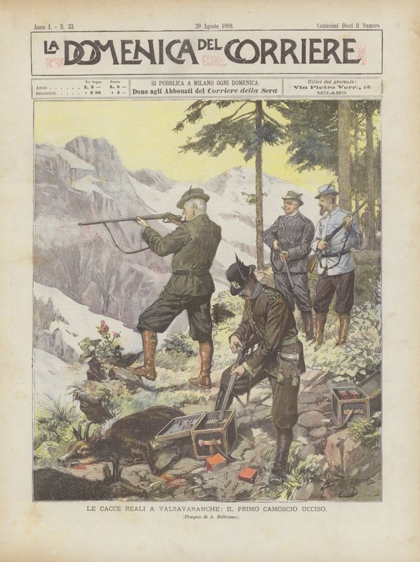 The Royal Hunts in Valsavaranche, The First Chamois Killed by Achille Beltrame