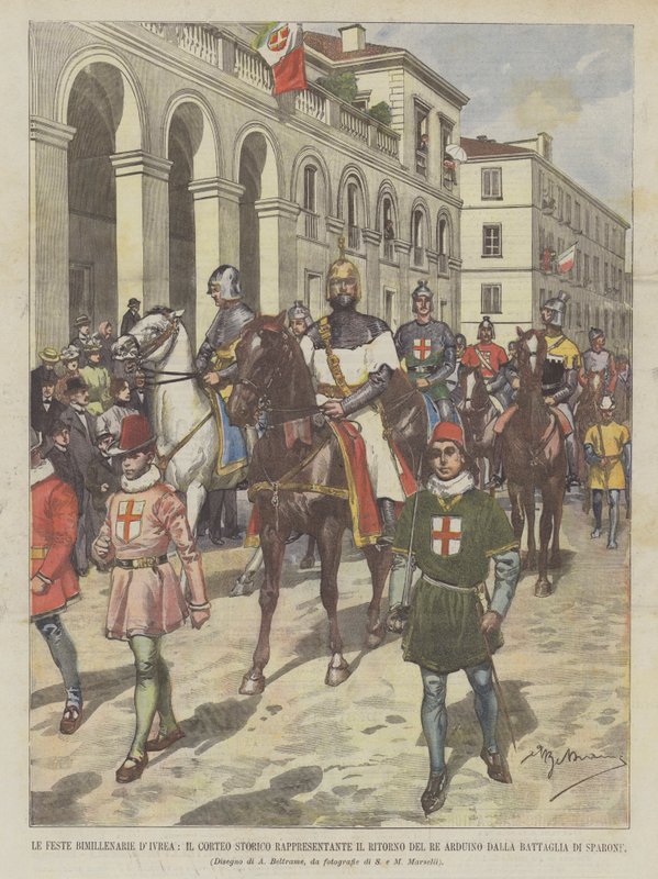 The Bimillennial Celebrations of Ivrea, the Historical Parade Representing the Return of King Arduino by Achille Beltrame
