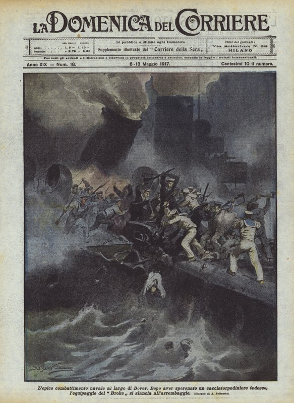 The Epic Naval Battle Off Dover by Achille Beltrame