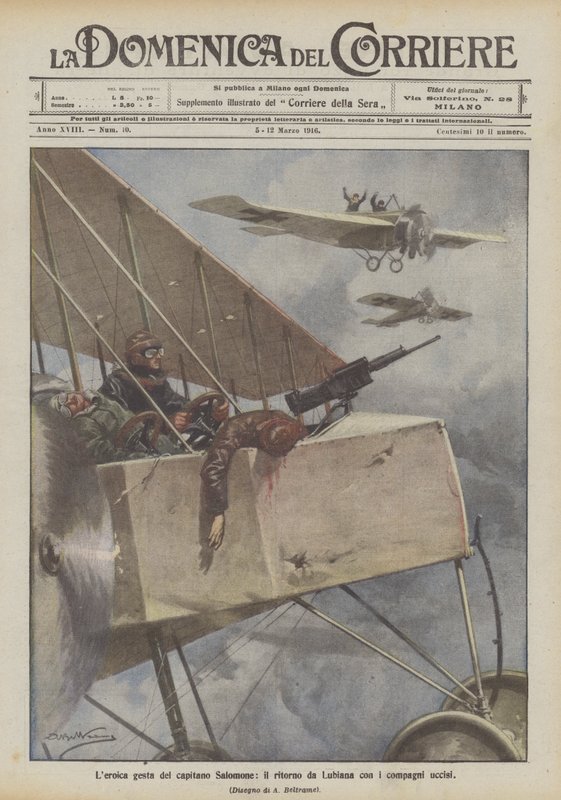 The Heroic Deed of Captain Salomone, Returning from Ljubljana with Fallen Comrades by Achille Beltrame