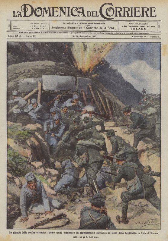 The Momentum of Our Offensives, How an Austrian Outpost Was Captured at the Pass by Achille Beltrame