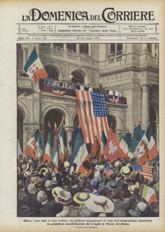 Milan, Like All Italian Cities, Worthily Celebrated American Independence Day by Achille Beltrame