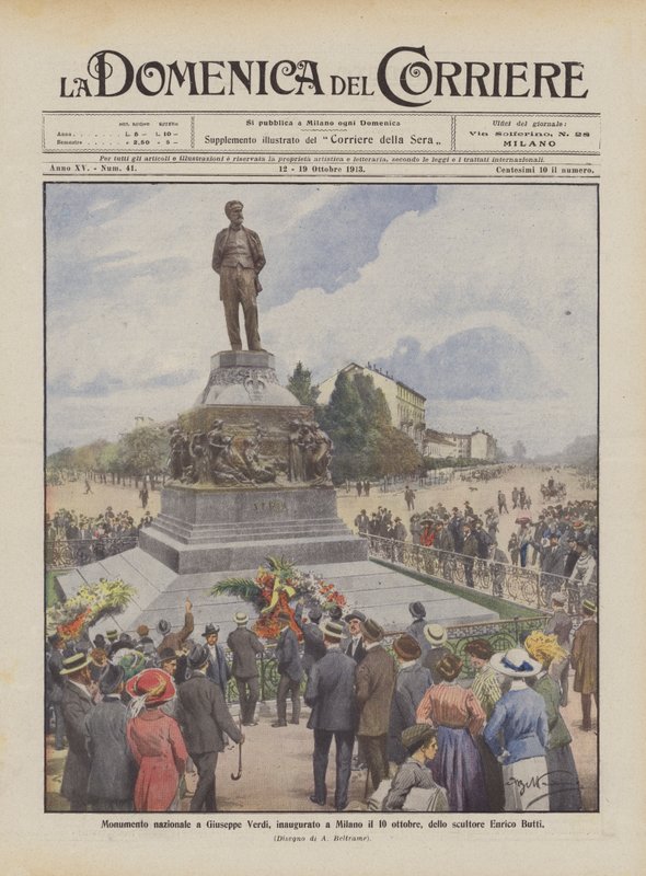National Monument to Giuseppe Verdi, Inaugurated in Milan on October 10, by Sculptor Enrico Butti by Achille Beltrame