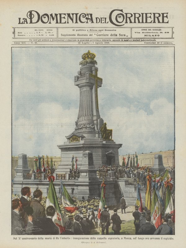 On the 10th anniversary of the death of King Umberto, inauguration of the expiatory chapel, in Monza by Achille Beltrame