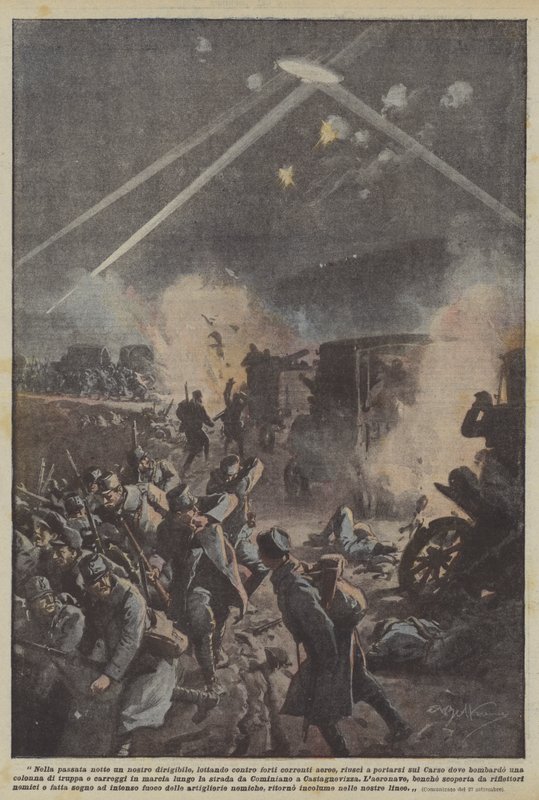 Last Night One of Our Airships, Fighting Against Strong Air Currents, Managed to... by Achille Beltrame