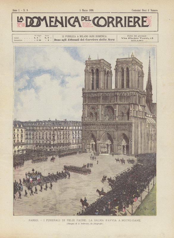 Paris, The Funeral of Felix Faure, The Body Heads to Notre-Dame by Achille Beltrame