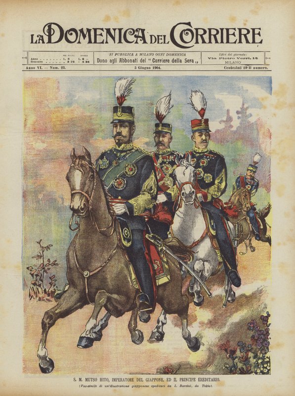 SM Mutso Hito, Emperor of Japan, and the Crown Prince by Achille Beltrame