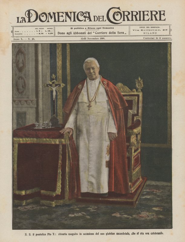 His Holiness Pope Pius X, Portrait Made on the Occasion of His Priestly Jubilee, Now Being Celebrated by Achille Beltrame