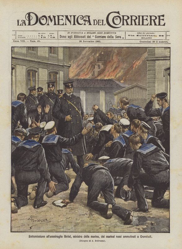 Submission to Admiral Birilev, Minister of the Navy, by the Mutinous Russian Sailors at Kronstadt by Achille Beltrame