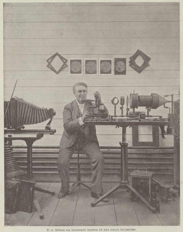 T. A. Edison Working on a New Invention by Achille Beltrame