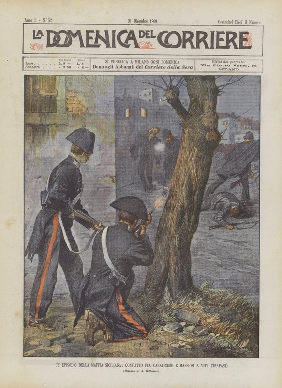 An Episode of the Sicilian Mafia, Conflict Between Carabinieri and Mafiosi in Vita (Trapani) by Achille Beltrame