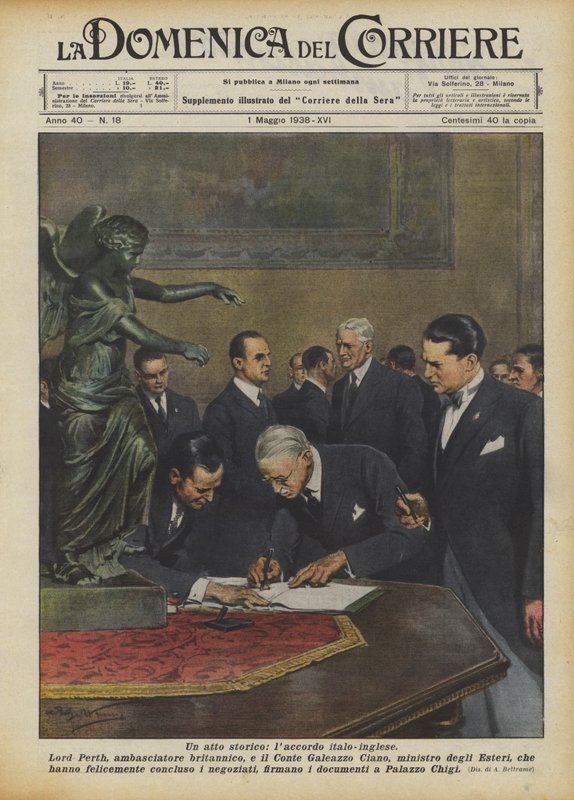 A Historic Act, the Italo-English Agreement by Achille Beltrame