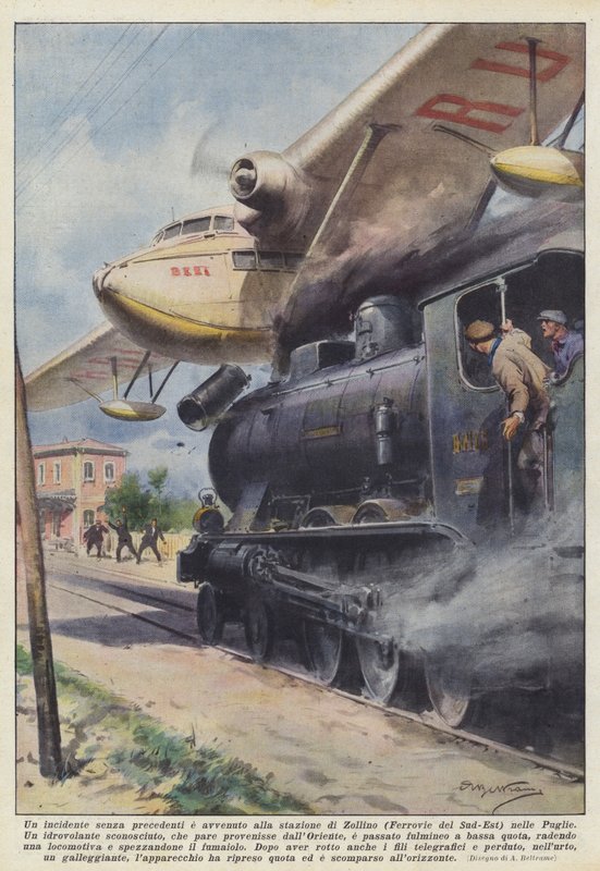An Unprecedented Incident Occurred at the Zollino Station (South-East Railways) in Puglia by Achille Beltrame