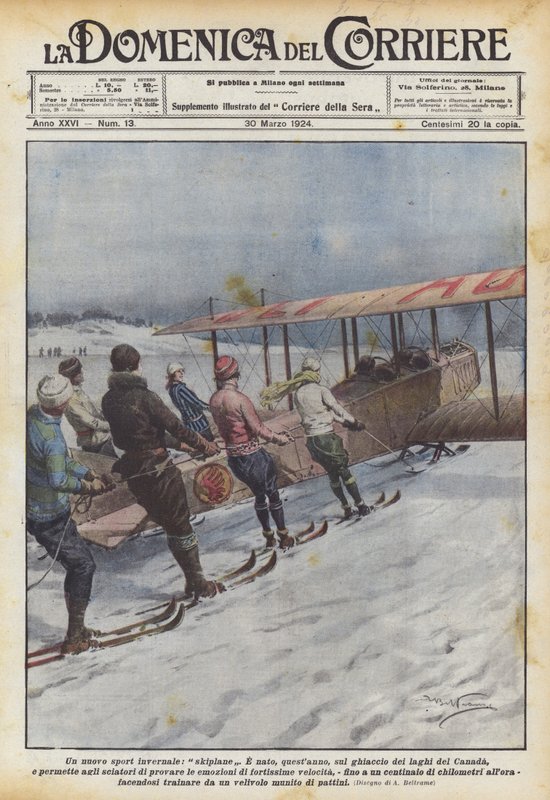 A new winter sport, skiplane by Achille Beltrame