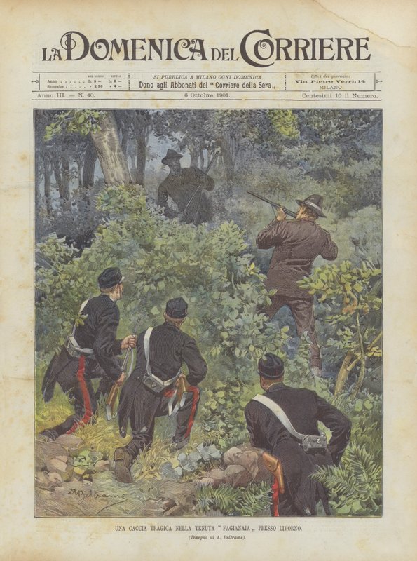 A Tragic Hunt in the Fagianaia Estate Near Livorno by Achille Beltrame
