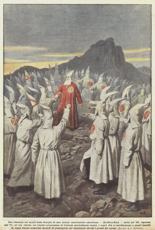 A Meeting in the Mountains of Georgia of a Strange American Association, Ku-Klux-Klan by Achille Beltrame