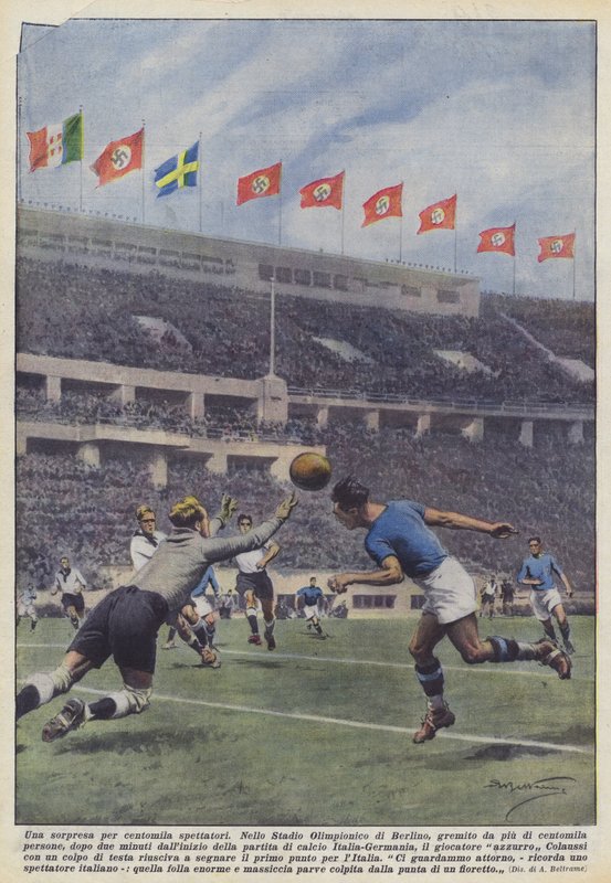 A surprise for one hundred thousand spectators by Achille Beltrame