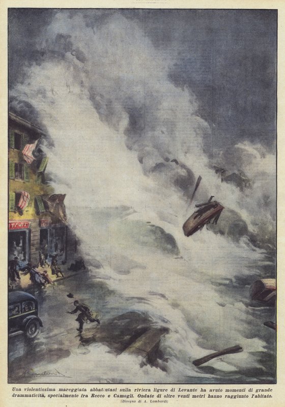 A violent storm hit the Ligurian Riviera of Levante by Achille Beltrame