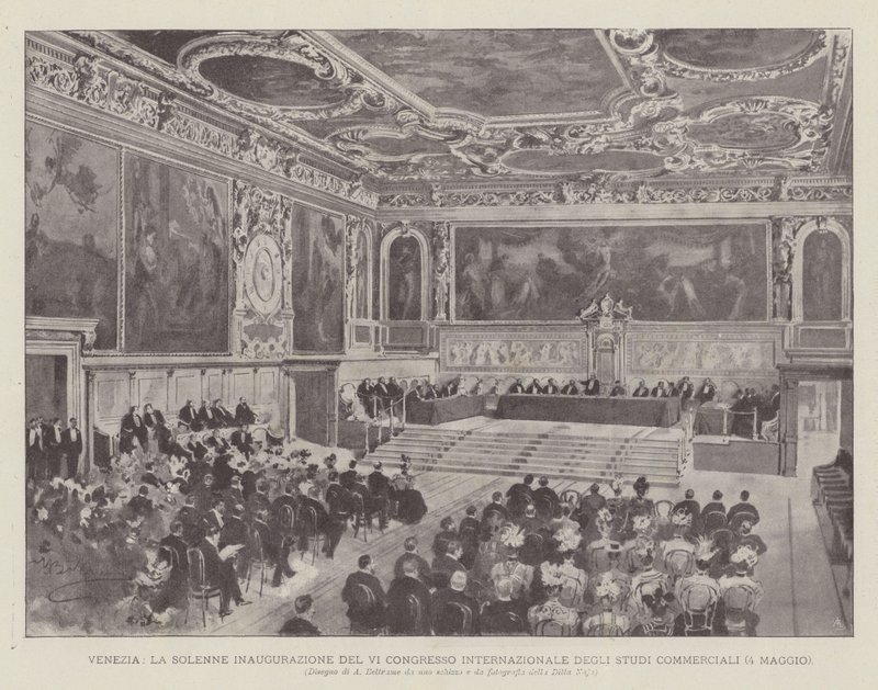 Venice, The Solemn Inauguration of the VI International Congress of Commercial Studies (May 4) by Achille Beltrame