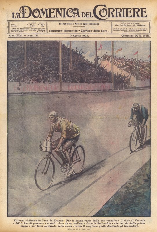 Italian cycling victory in France by Achille Beltrame