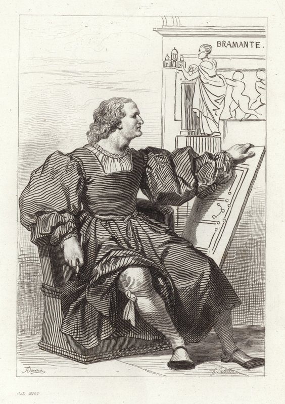 Donato Bramante, Italian architect by Achille Devéria