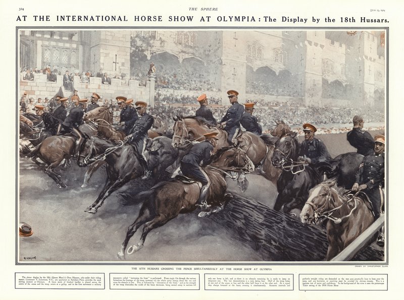 Display by the 18th Hussars at the International Horse Show at Olympia, London by Addison Thomas Millar