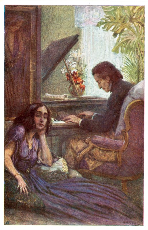 Musician and Composer, Frederic Chopin, with George Sand by Adolf Karpellus
