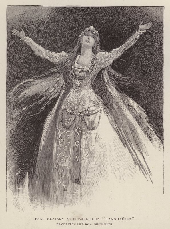 Hungarian Soprano Katharina Klafsky as Elisabeth in Richard Wagner