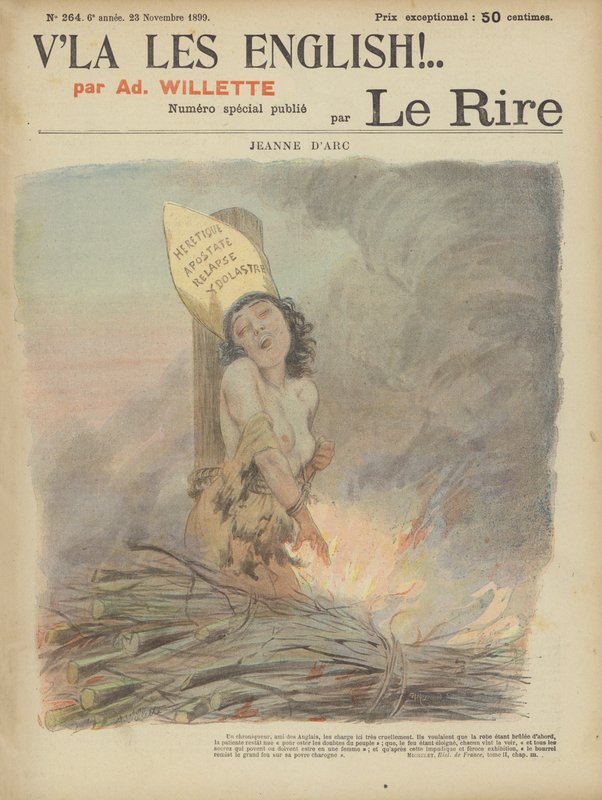 Joan Of Arc, Illustration for Le Rire by Adolphe Leon Willette