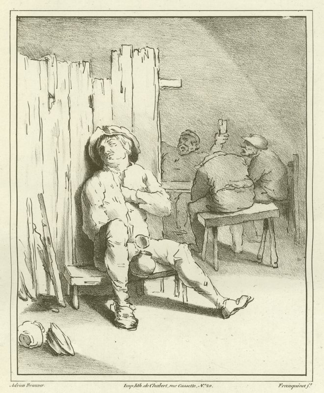 A Sleeping Drunkard by Adriaen Brouwer