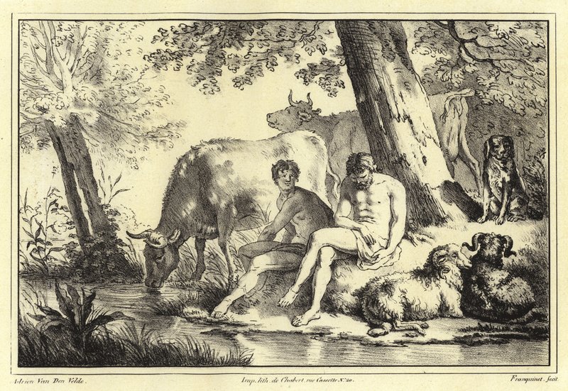 Riverbank Scene by Adriaen van de Velde