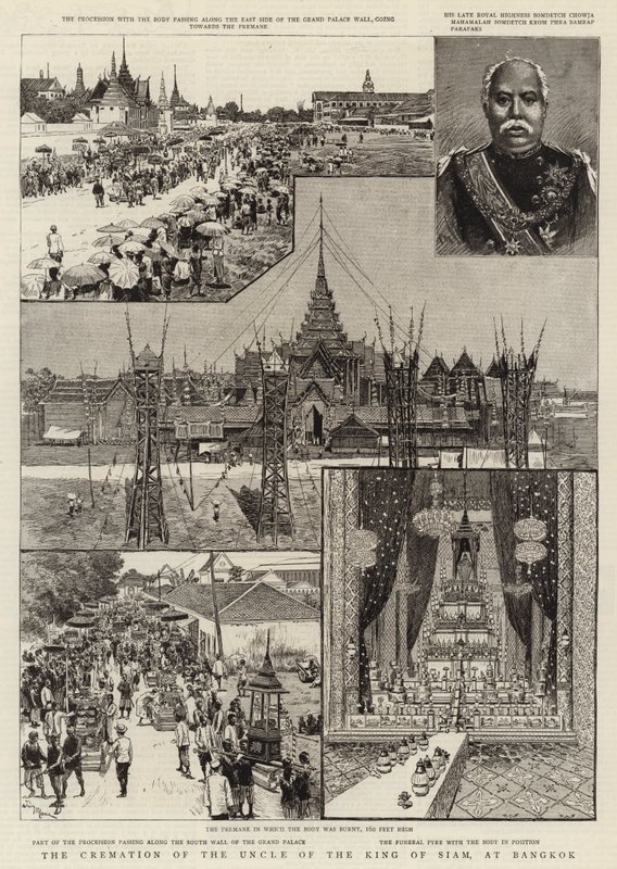 The Cremation of the Uncle of the King of Siam, at Bangkok by Adrien Emmanuel Marie