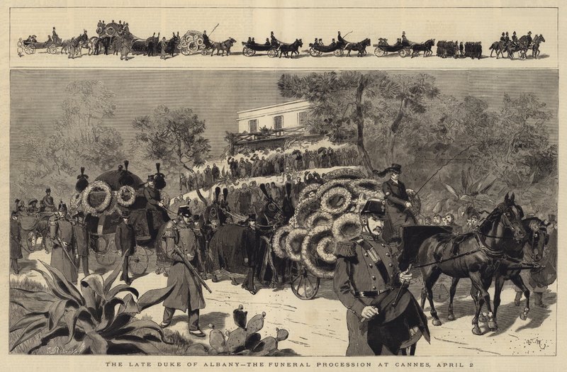 The Late Duke of Albany, the Funeral Procession at Cannes, 2 April by Adrien Emmanuel Marie