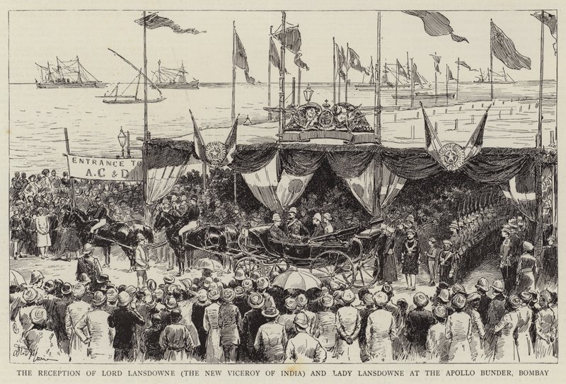 The Reception of Lord Lansdowne and Lady Lansdowne at the Apollo Bunder, Bombay by Adrien Emmanuel Marie