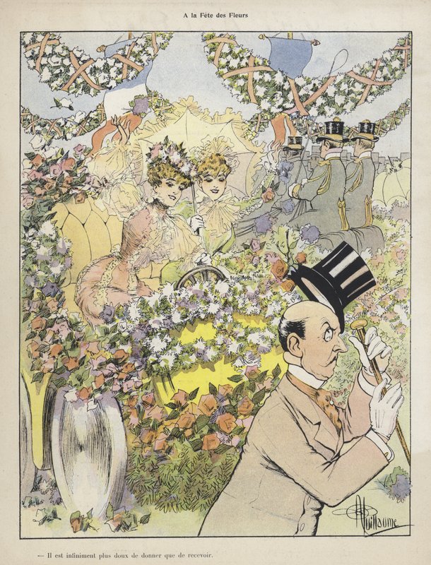 At the Flower Festival by Albert Guillaume