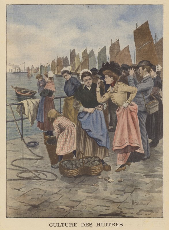 Harvesting Oysters at Cancale, Brittany by Albert Besnou